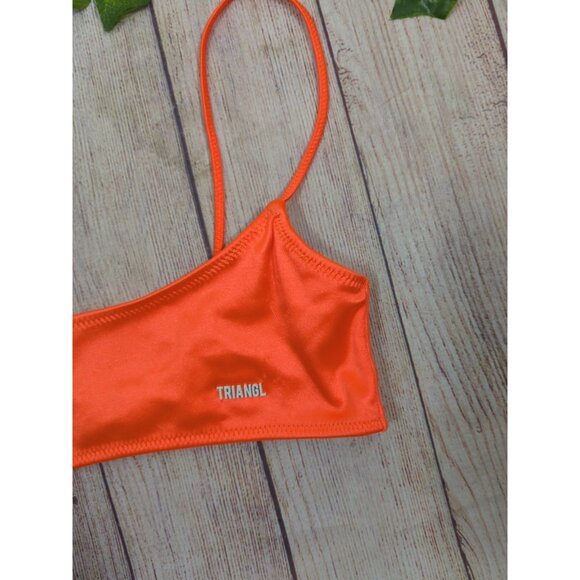Triangl Women's BRIGHT NEON ORANGE Bikini Top Clasp Back Size XXSmall - Picture 3 of 6